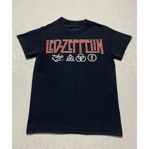 Led Zeppelin Four Symbols Zoso Graphic T-Shirt Black Mens Small Short Sleeve Tee